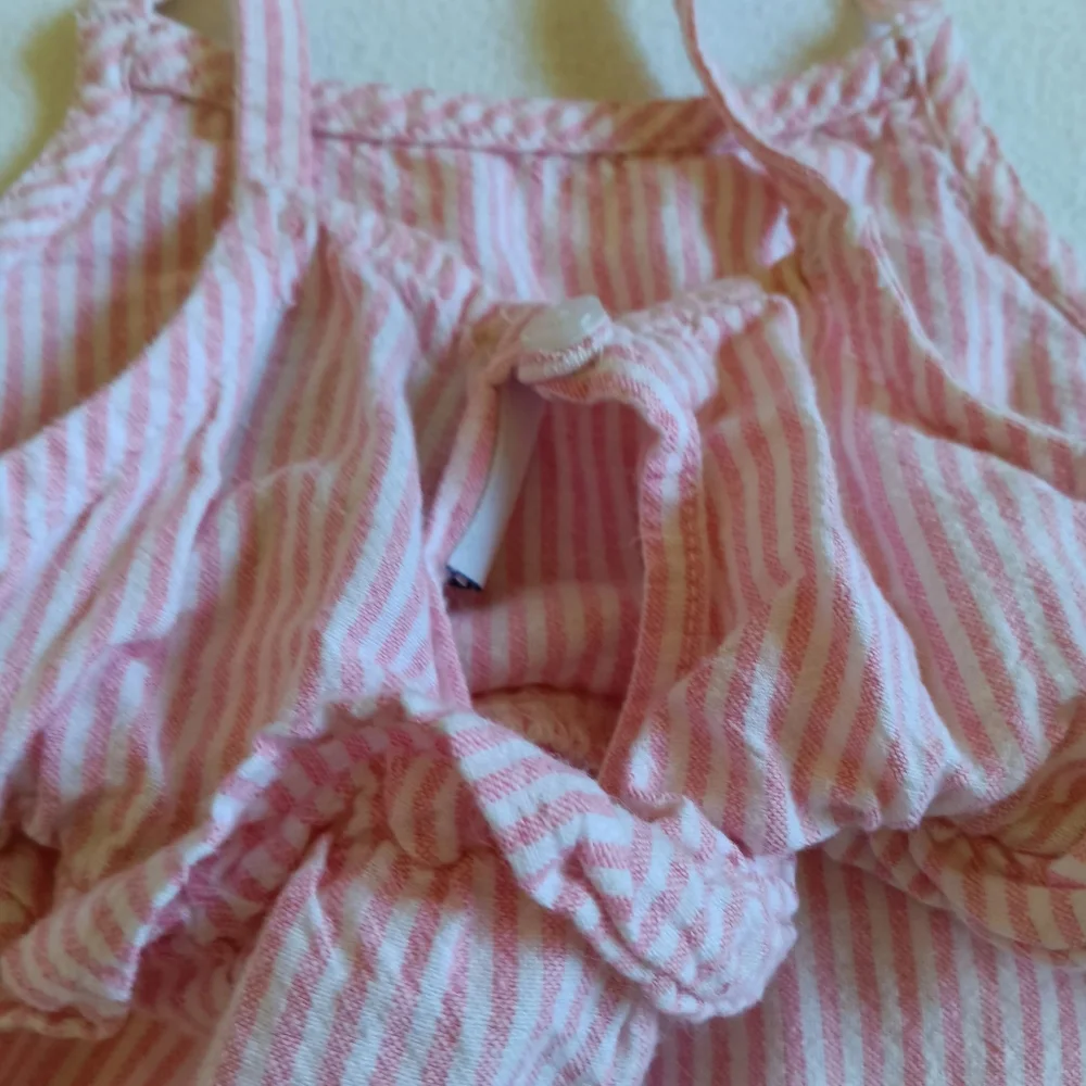 Old Navy Sz 2T Pink Striped Kids Camisole With Ruffles Cotton/Rayon Blend
